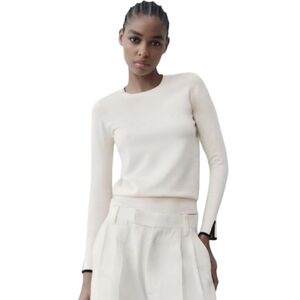 ZARA contrast trim sweater